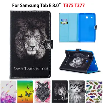 

Funda For Samsung Galaxy Tab E 8.0 T377 Case For Samsung Galaxy Tab E 8.0 T375 T377V Smart Cover Fashion Animal Stand Shell