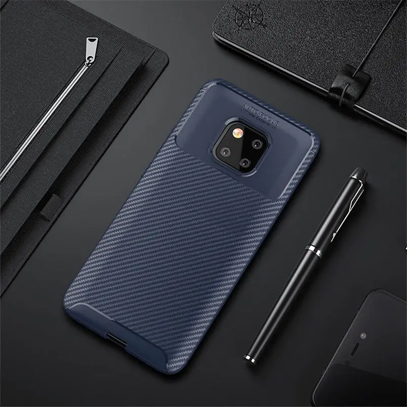 

For Huawei Mate 20 Pro 20X 10Pro Lite Carbon Fiber Hybrid Protective Slim Soft Shockproof Back Case Cover