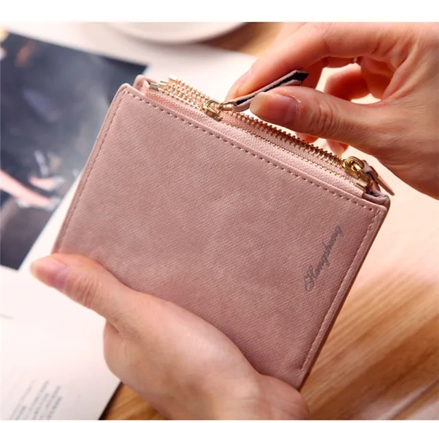 Leather Small Wallets Women Luxury Brand Design Splicing Short Wallet  Purses Female Short Coin Zipper Purse Credit Card Holder - AliExpress