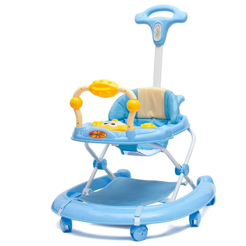 

4 In1 Multi-functional Baby Walker with Wheels Music for Infants Toddlers Learning Warking Assistant Anti O-shaped Legs Rollover