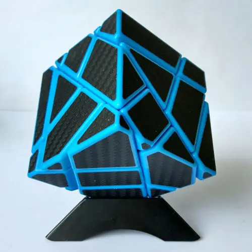 Kaufen Seltsame Form Cube Geist Carbon Faser Magie Cube Skew Twist Puzzle Pädagogisches Spielzeug Blau Cubo Magico