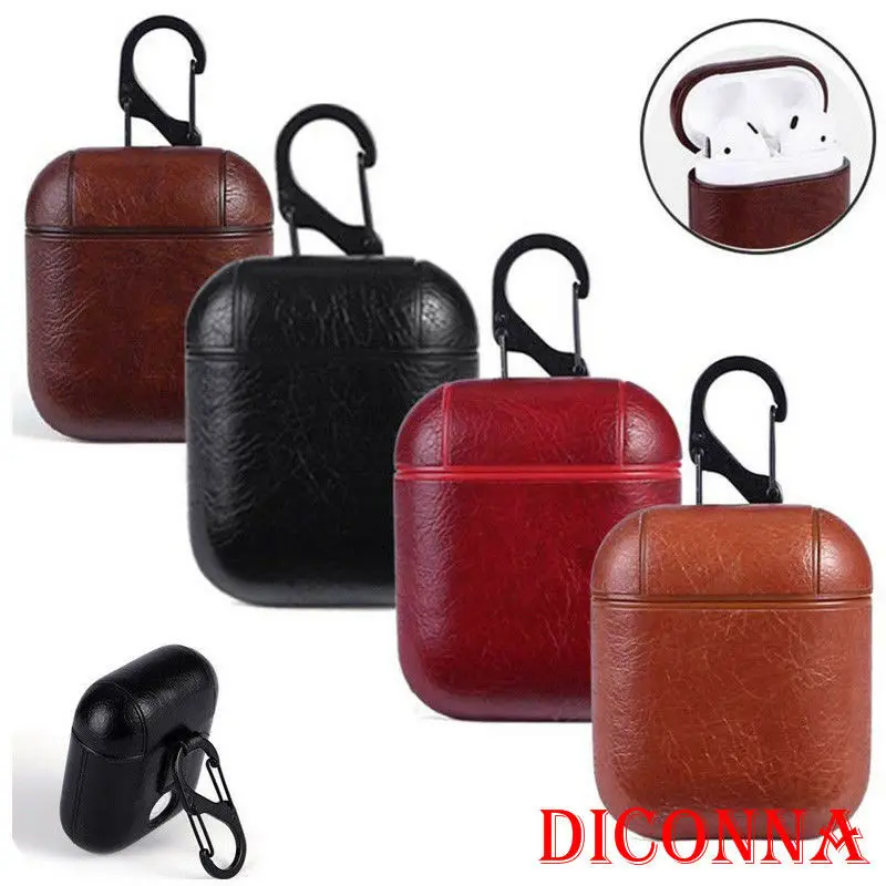 

Genuine Leather Airpods Earphone Protective Case Skin Cover For Apple AirPod Hot