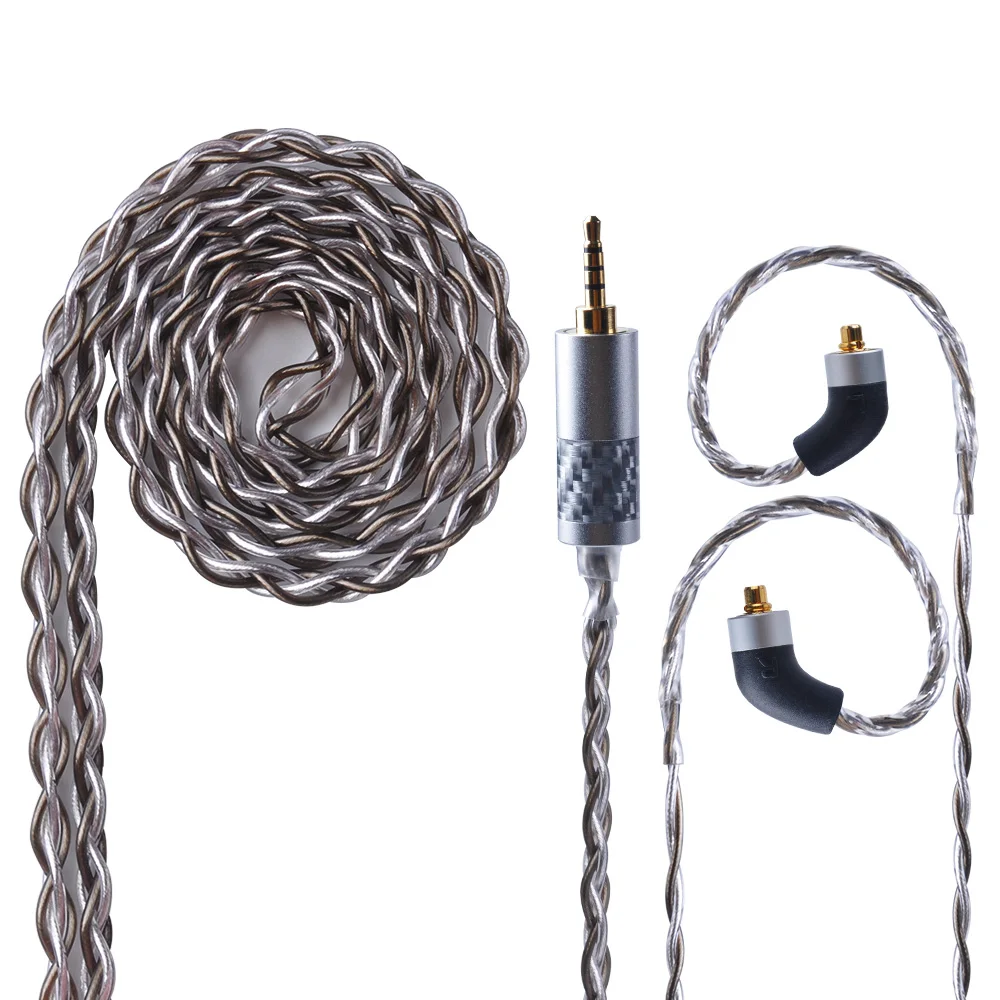 

UPOCC aolizi 28AW 7N Silver Grey Single Crystal Copper Cable 2.5/3.5/4.4mm Balanced Earphone Cable MMCX from Taiwan For HQ8