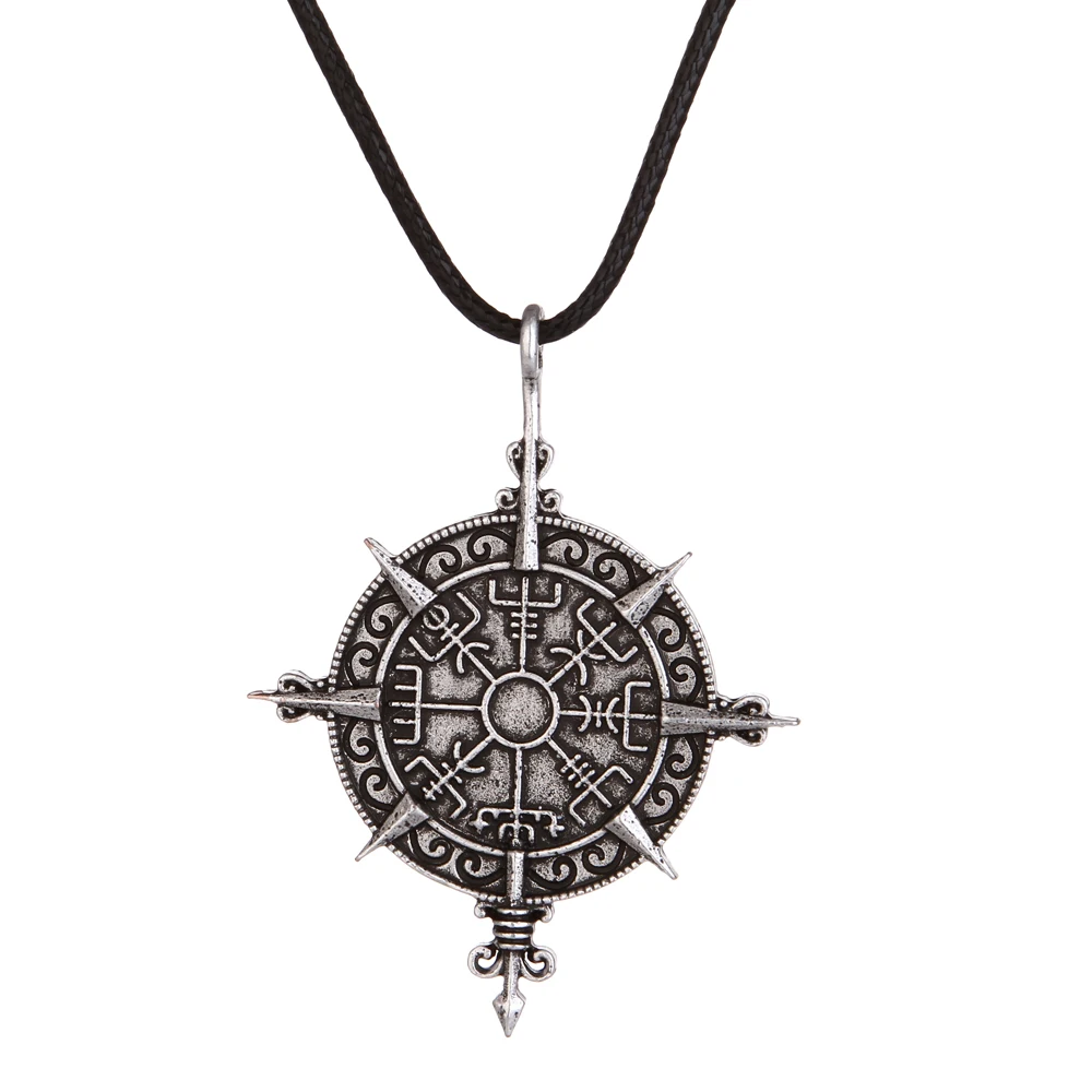 SanLan 1 قطع Vegvisir البوصلة الإسكندنافية حماية رمز فايكنغ قلادة SanLan 1 قطع Vegvisir البوصلة الإسكندنافية حماية رمز فايكنغ قلادة
