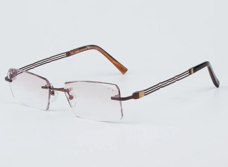 XINZE роскошные индивидуальные титановые очки без оправы мужские 1,61 высокие прозрачные линзы мужские близорукие очки золотые пресбиопические очки