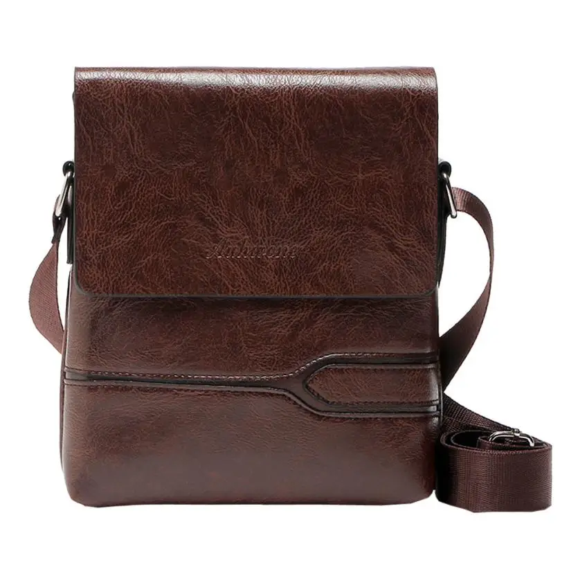 

MOLAV Vintage Men Pure Color Leather Commerce Female bag Messenger men backpack 2018 fashion korean 18July3