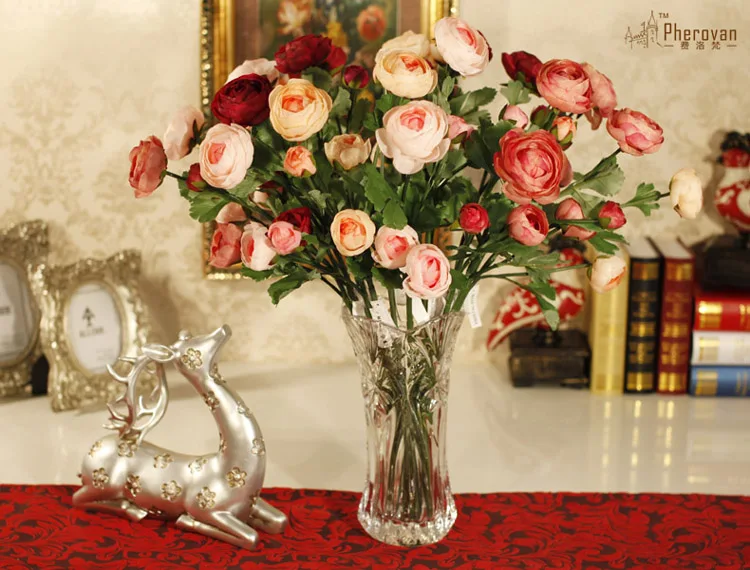 Роза филиал Франции Высокая Моделирование Искусственный гостиная декоративные пластиковые цветы цветочный Шелковый цветок