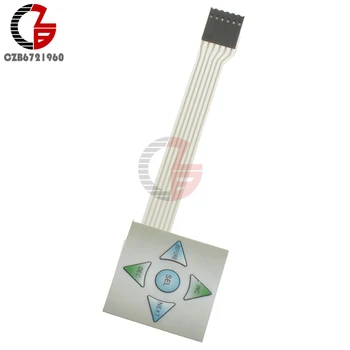 

1x5 Matrix Array 5Key Membrane Switch Keypad Keyboard 1*5 Keys Control Panel Plate 40*40mm for Aduino