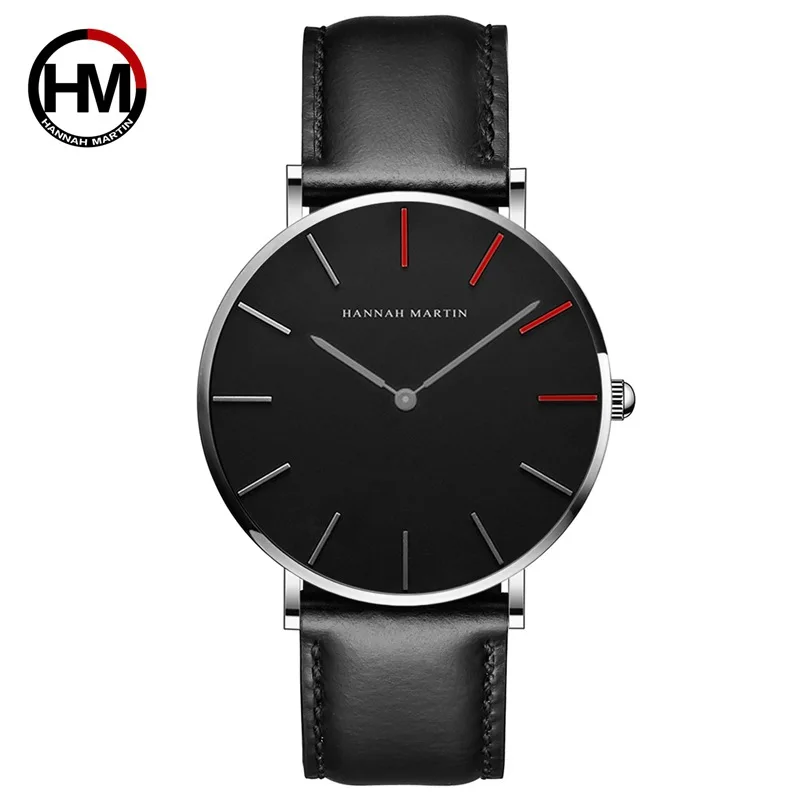 

Hannah Martin Men Watches 2019 Japan Movement Leather Nylon Band Male Clock Waterproof Students Watch montre homme relogio
