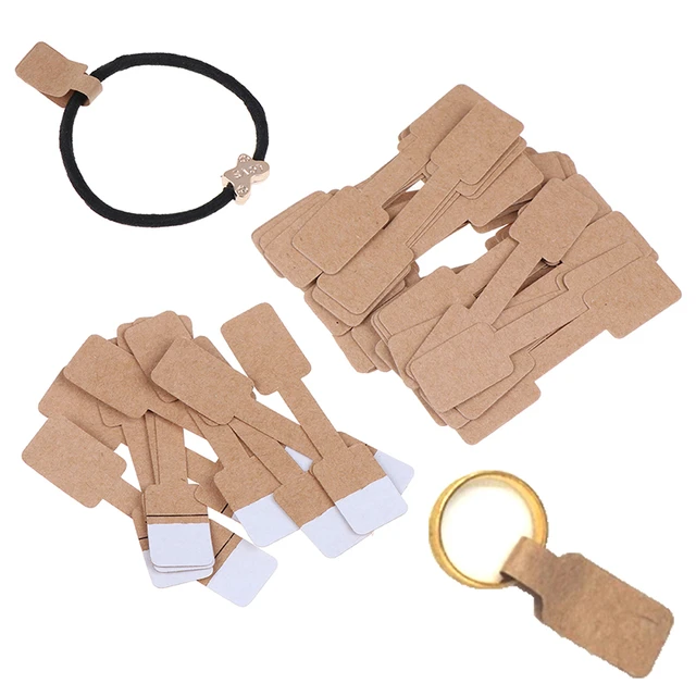 100pcs/set Round & Square Ring Labels - Adhesive Kraft Paper Ring Stickers