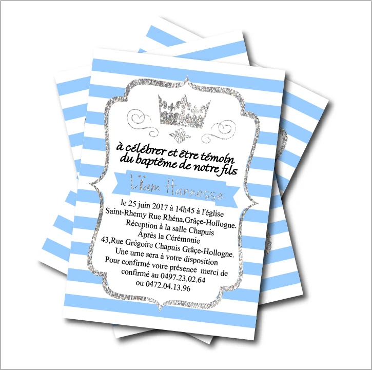 Us 539 40 Off14 Buahbanyak Pribadi Perak Mahkota Pangeran Kecil Baby Shower Undangan Anak Pesta Ulang Tahun Undangan Pesta Dekorasi Supplier In