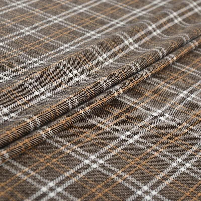 Новая светло коричневая клетчатая шерсть 155 см комплект из чистой шерстяной