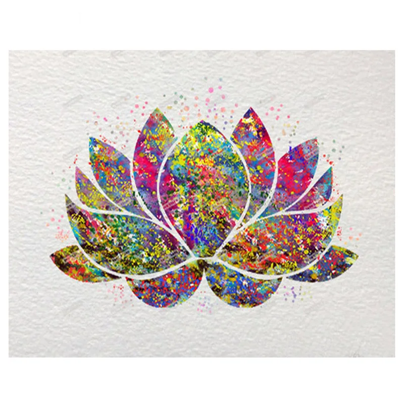 Diamond Embroidery Full Kit DIY Diamond Painting Lotus 3D Square Crystal Diamond Mosaic Icon Paste Crafts