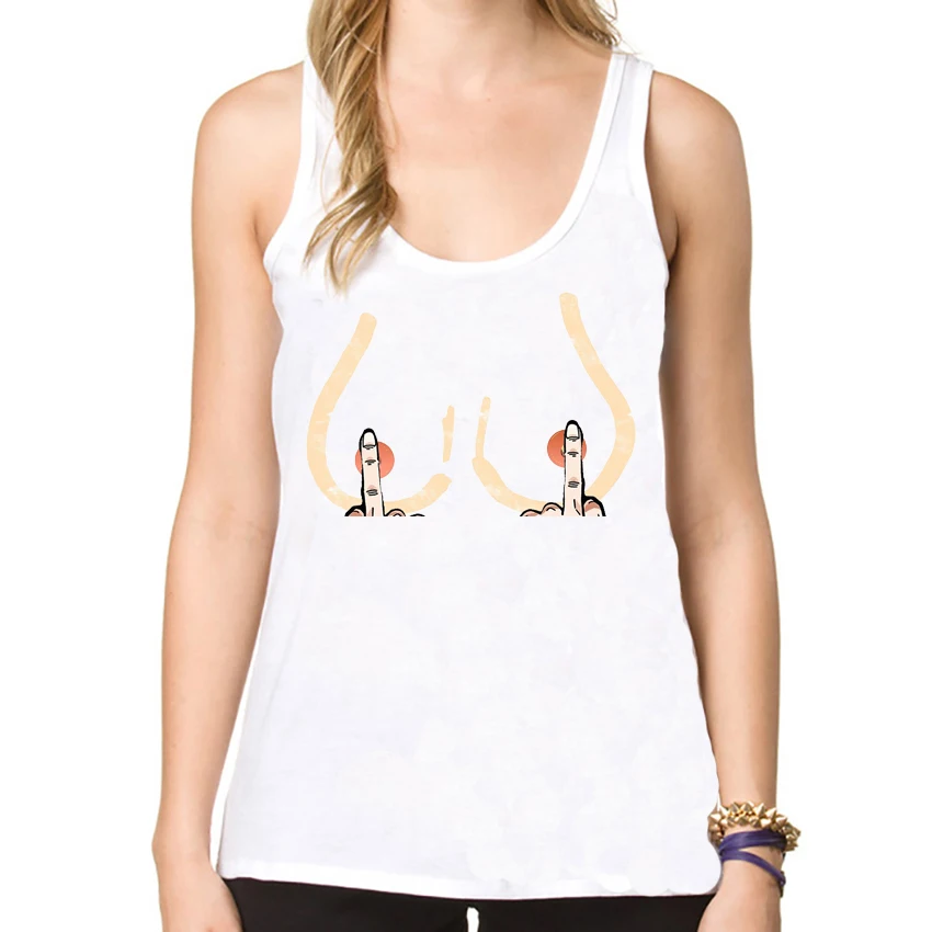 

Big Boobs Sexy Stomach Six Pack Abs Bikini Model T-Shirt Hipster Cool Women Vest A Nipple Piercing Art Punk Girl Tanks Funny Tee