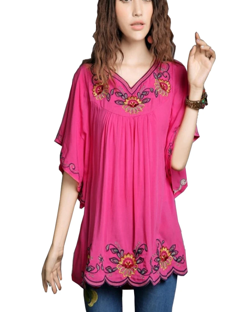 2017 New Hot vintage 70s mexican Ethnic Floral Hippie