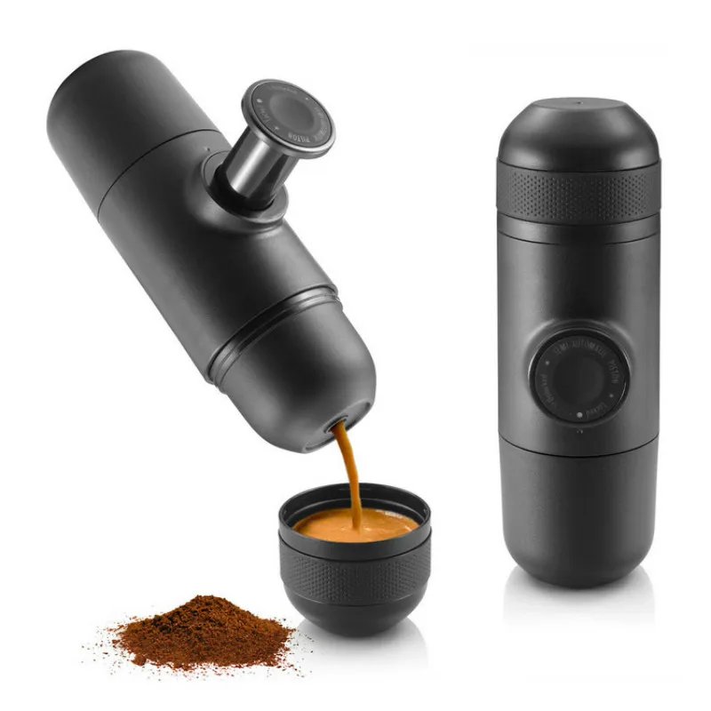 

Italian Coffee Machine Portable Manual Coffee Maker Outdoor Travel Hand Pressure Espresso Machine 1-2 Cup 8Bar Coffe Maker Black