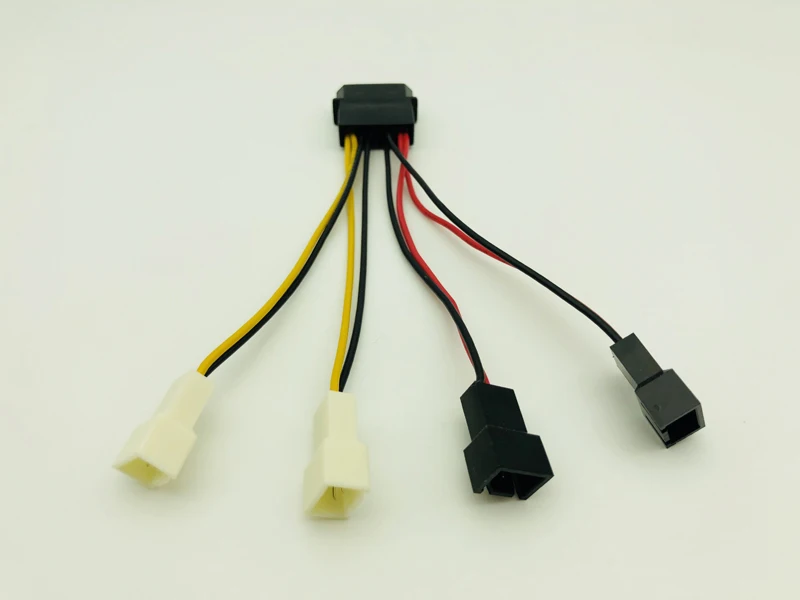 5 шт. 4Pin Molex на четыре 3 pin Кабель питания Компьютерный Вентилятор кабель адаптер