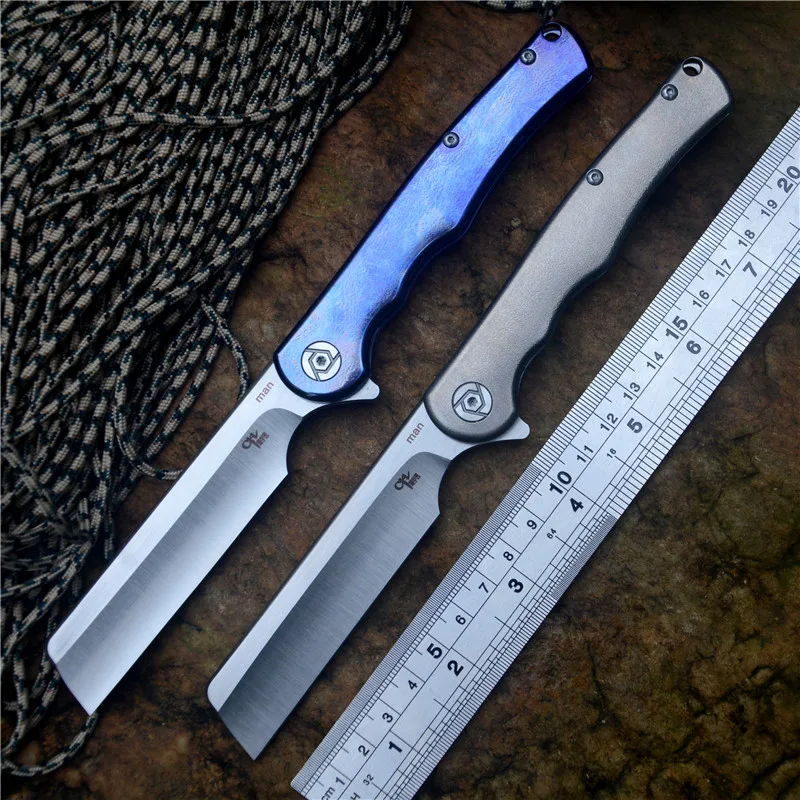 CH Flipper Pocket Razor Knife Man S35VN Blade Ball Bearing Titanium Handle Folding Outdoor knife for Gift Collections