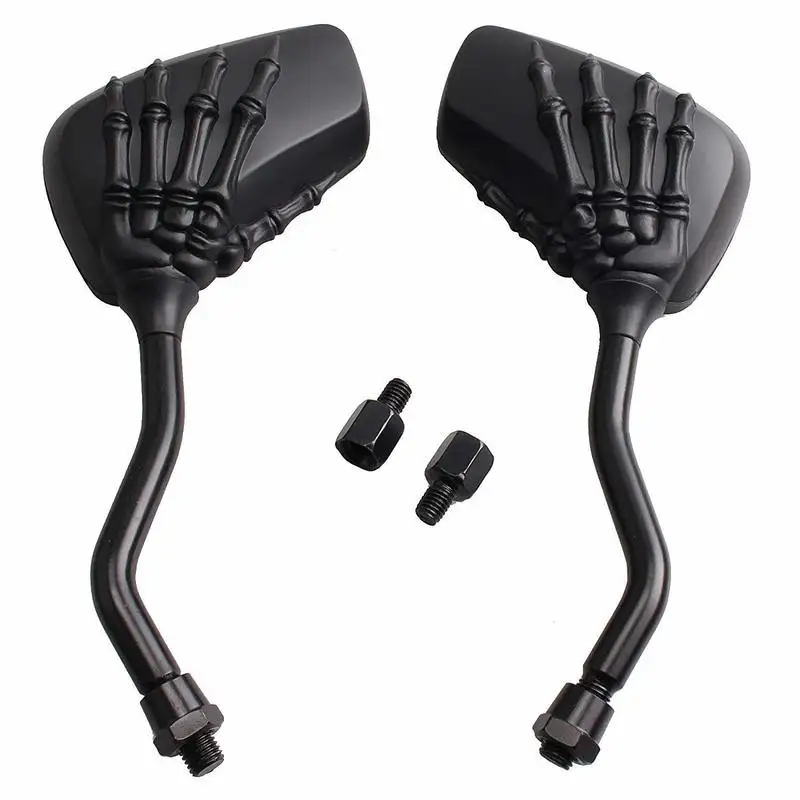 

For Chopper Cruiser Sports Bike ATV Quads Motorcycle Skeleton Skull Hand Claw Shadow Rearview Side Mirror 8mm 10mm Accessories