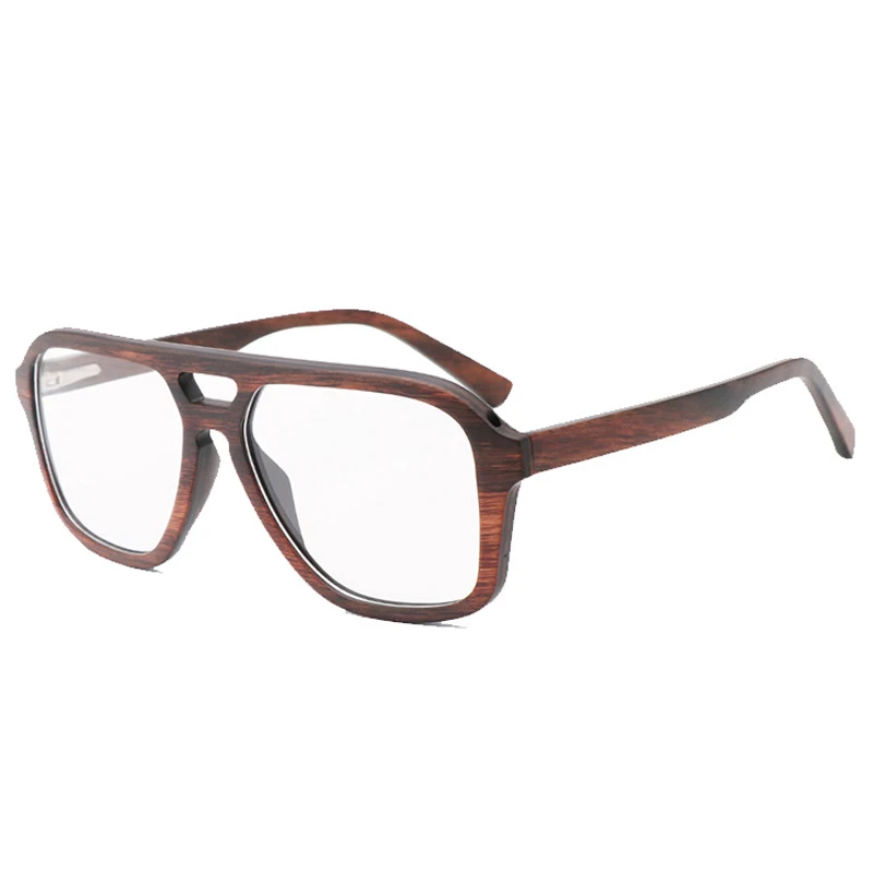 BerWer деревянные бамбуковые очки прозрачная линза роскошные квадратные очки деревянные очки для женщин/мужчин - Lenses Color: ebony clear lens