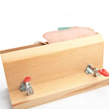 

1PC Beech DIY Sewing Wood Leather Clamp Horizontal Leather Craft Clamp Leather Stitching Clip