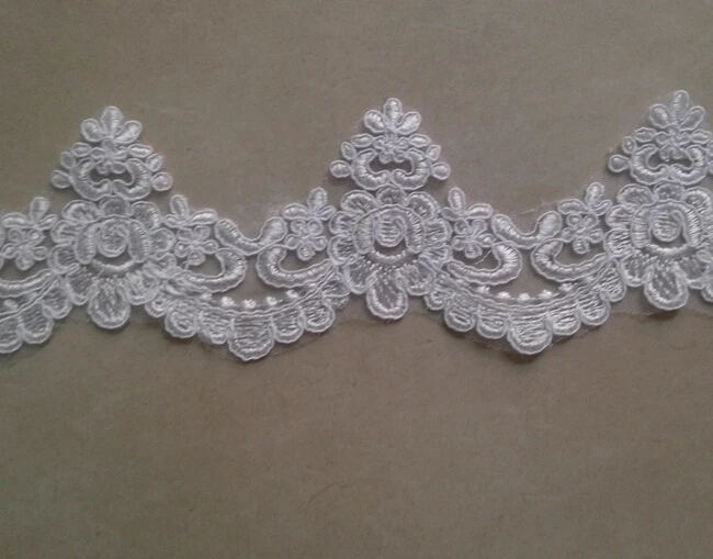 

10 Meters/lot 10cm Width White Fabric Flower Venise Venice Embroidered Wedding Dress Lace Trim Applique Sewing Craft Wholesale