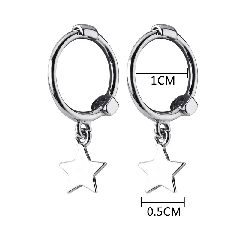 Женские серьги кольца boucle d'oreille из стерлингового серебра 925 пробы со звездами