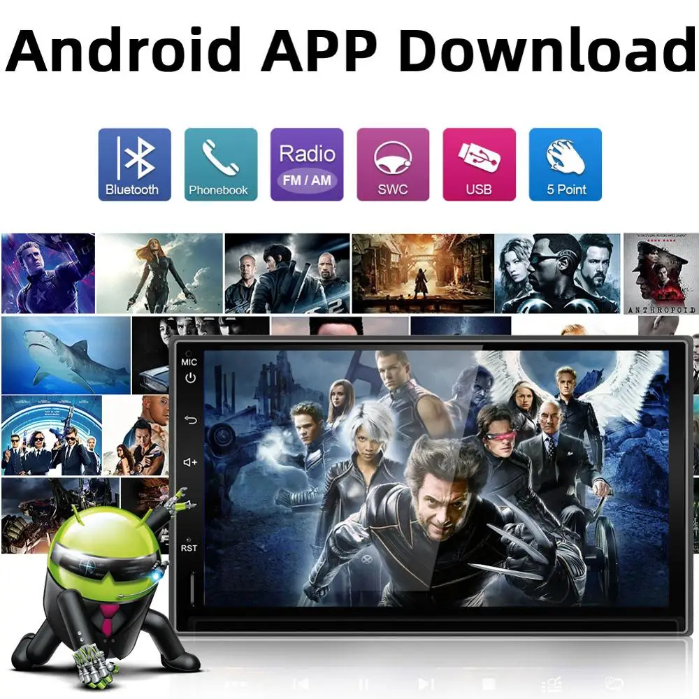 Bosion 2din автомобильный Радио DVD Android 9 0 мультимедийный плеер авторадио 7