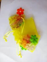 50pcs yellow organza present luggage 20×30 get together luggage for girls occasion wedding ceremony Drawstring bag Jewellery Show Bag Pouch diy equipment