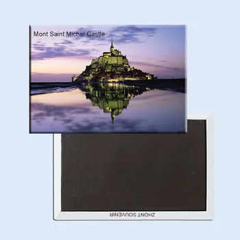 

Metal Wrapped Magnets SOUVEMAG European Castle Landscape ont Saint Michel Castle Of FR Fridge Magnet 5412