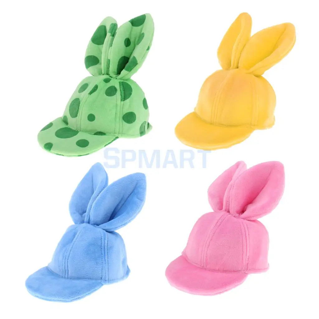 4 Colors Lovely Stuffed Flannel Rabbit Ears Peaked Cap Outfit for 1/6 Blythe Dolls Hat Clothes Accessories