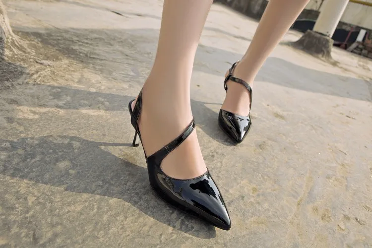 

Big Size 9 10 11 12 high heels sandals women shoes woman summer ladies Fine-heeled pointed sandals