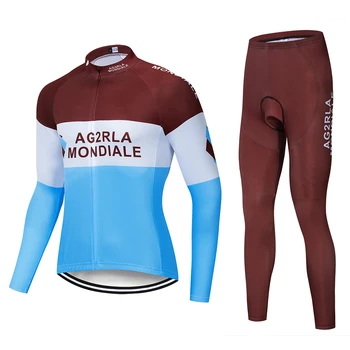 

AG2R 2019 professional team men's cycling Jersey long sleeve suit mountain bike bicycle wear bib outdoor sports bike riding suit