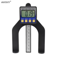 OOTDTY Digital Depth Gauge Digital Tread Depth Gauge LCD Magnetic Self Standing Aperture Hand Routers 0~80mm