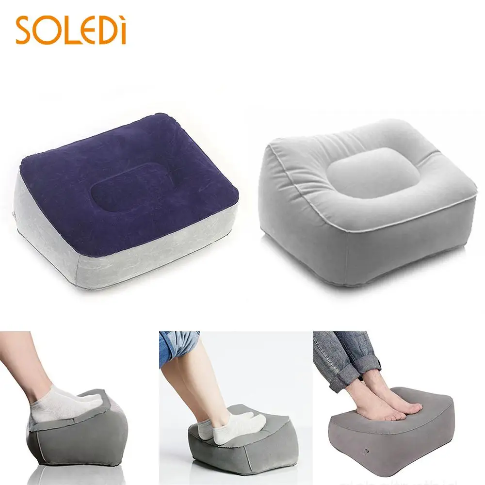 

PVC Flocking Durable Inflatable Foot Pillow Plane Pillow Cushion Comfortable Inflatable Foot Rest Portable Flights Dorpshipping