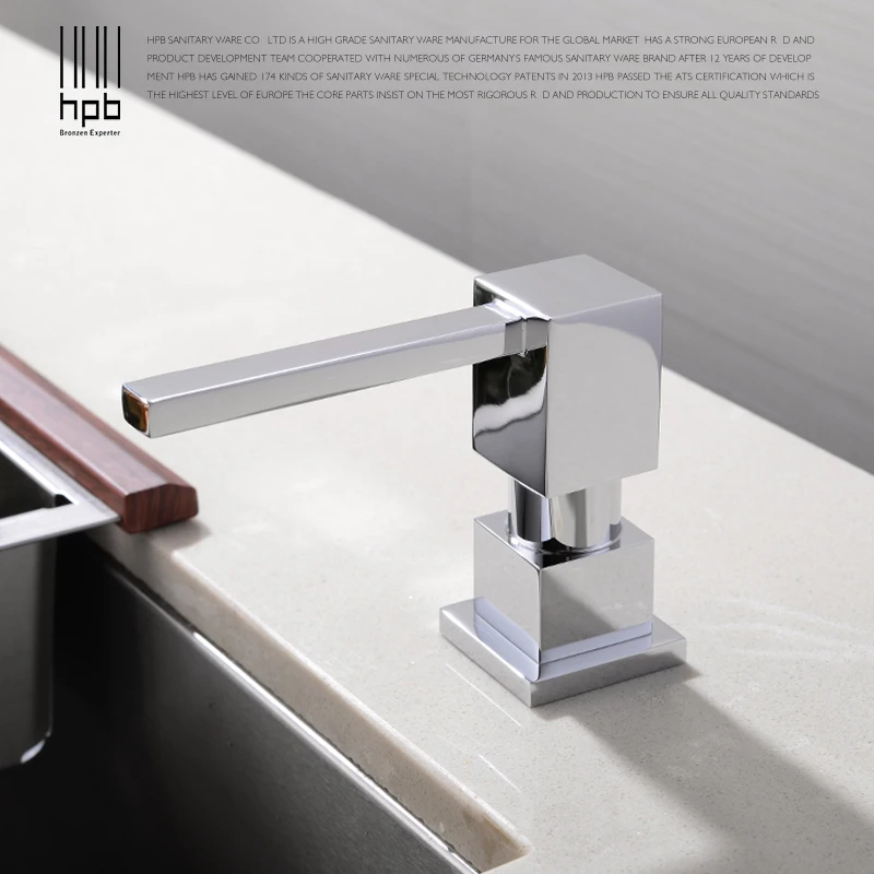 Hpb Brass Chrome Dishwashing Pool Kitchen Sink Liquid Soap Dispenser Bottle Deck Mounted Square Handle Large Capacity H4501 Sink Liquid Soap Dispenser Soap Dispenserliquid Soap Dispenser Aliexpress
