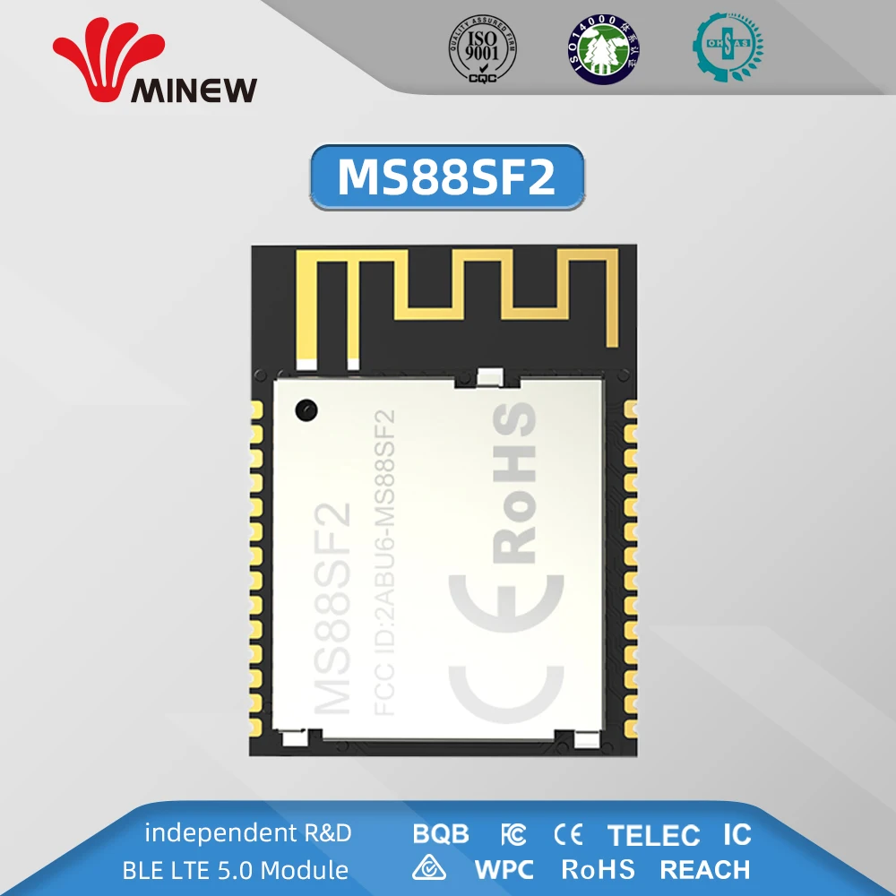 

transmitter module 2.4ghz nrf52840 ble 5.0 module receiver uart rf transceiver long range mesh wireless minew MS88SF2