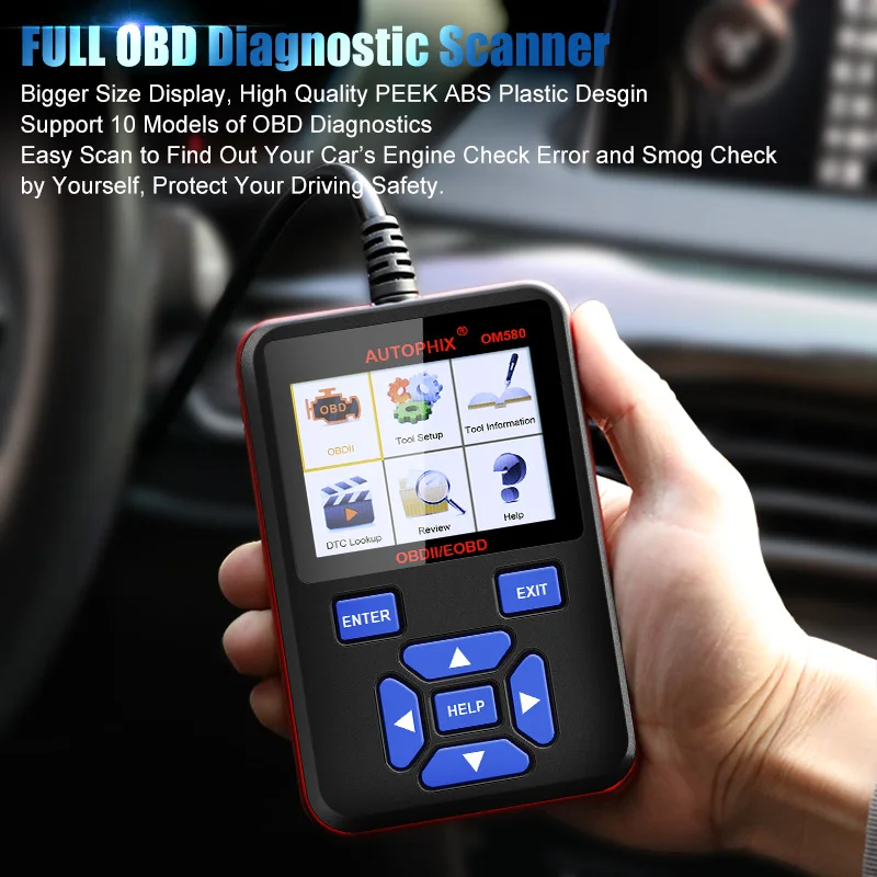 Autophix OM580 OBD 2 автоматический диагностический сканер автомобильный диагностический инструмент EOBD EVAP O2 Автомобильный сканер для автомобилей считыватель кодов ODB2