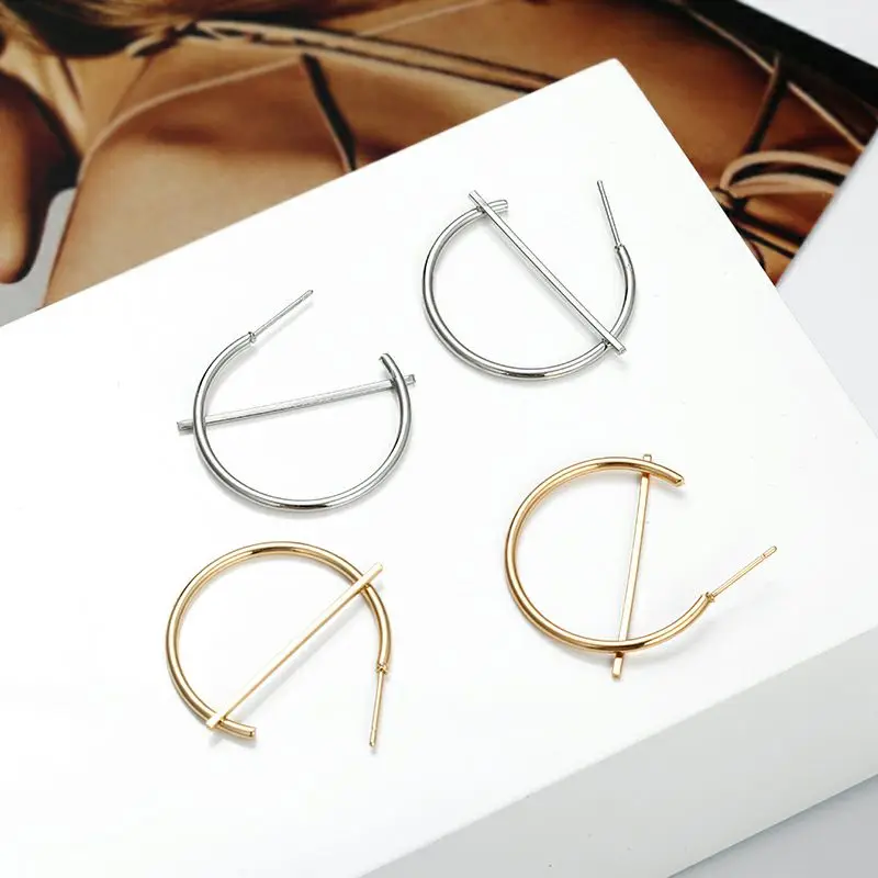 

TMXK angel Gold Silver Hoops Earrings Minimalist Thick Tube Round Circle Rings Earrings For Women earrings fashion jewelry Charm