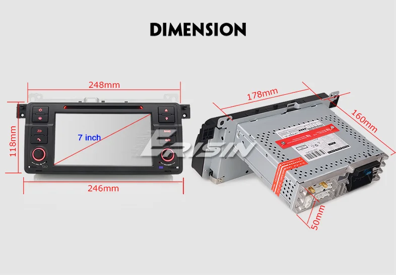 Excellent Erisin ES3862B 7" DAB+ 4G TPMS DVR Android 8.1 Car Radio DVD GPS Satnav for BMW E46 22
