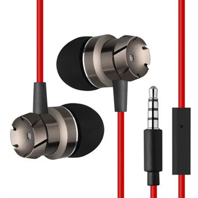  Metal 3.5mm In-ear Earphone Metal Headset Noise Cancelling Wired Turbo Design Earbuds with Mic for Cellphone MP3 MP4 