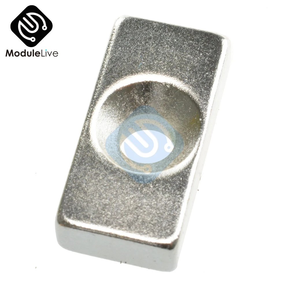 

Neodymium Super Strong Block Magnets Hole Rare Earth Grade 20x10x5mm