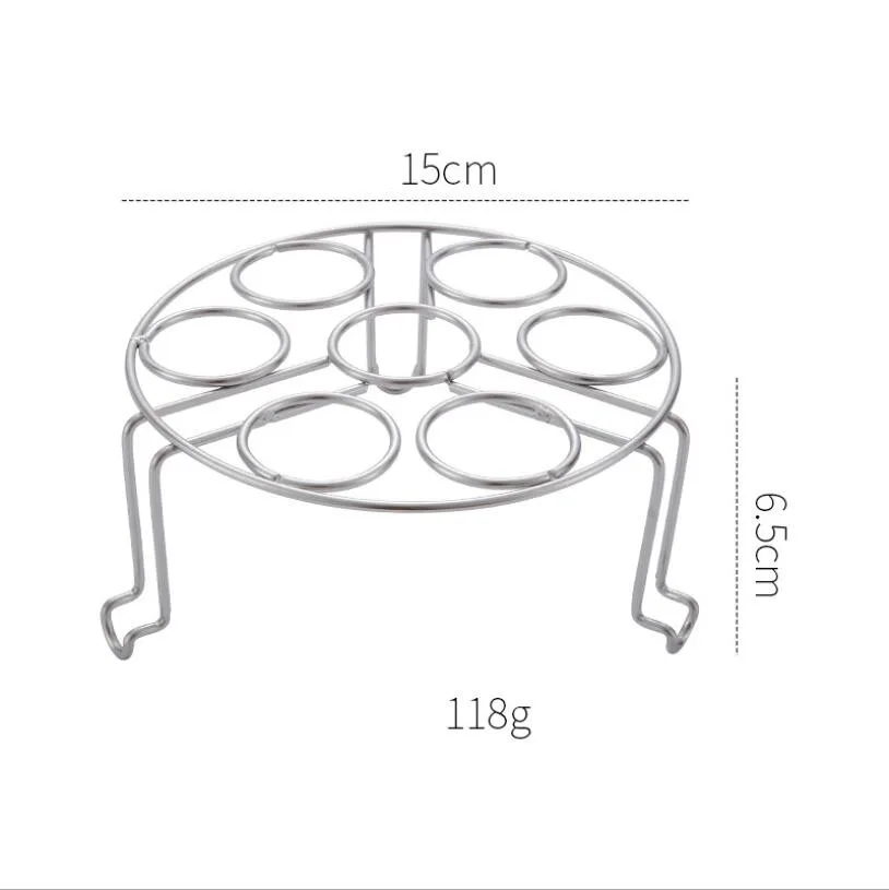Пароварка для яиц из нержавеющей стали, подставка для варки на пару, кухонная плита, кухонная посуда, многофункциональная антиобжиговая стойка - Цвет: 03 7 holes 6.5cm