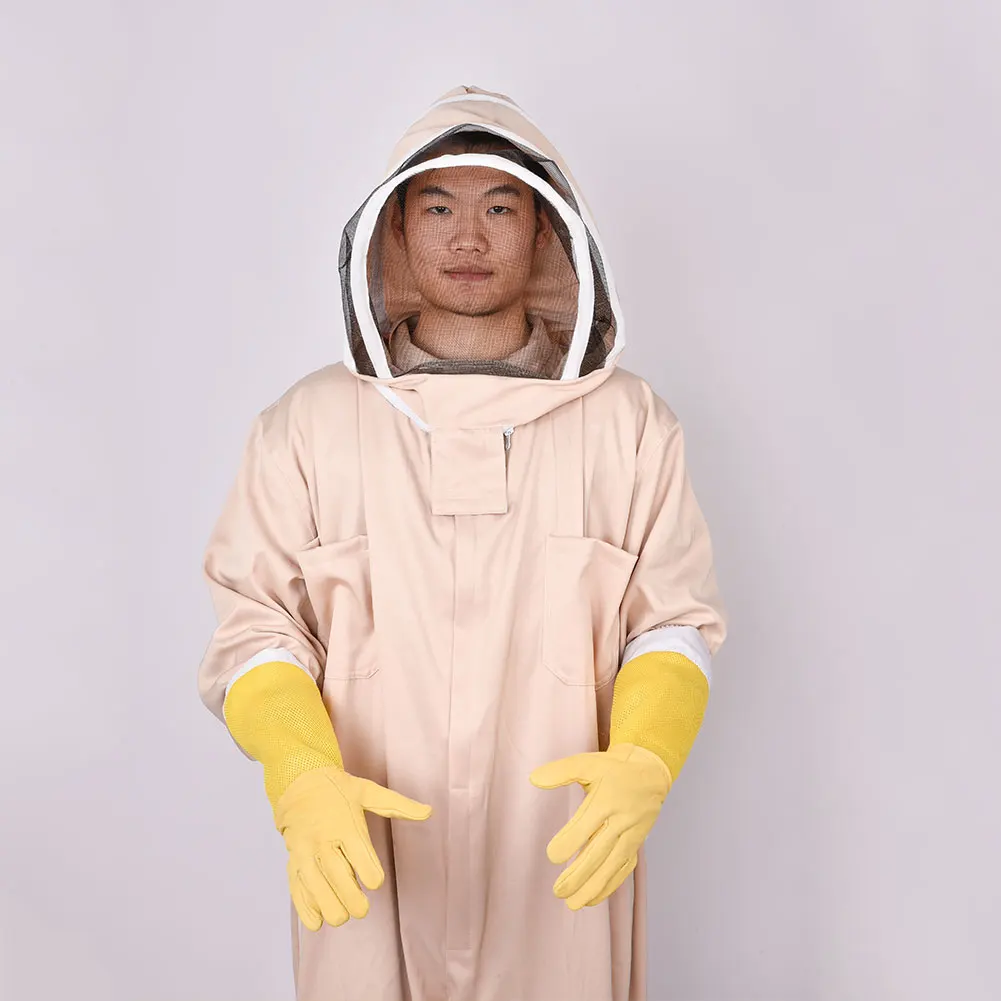 Новейшие Перчатки для пчеловодства желтые сетчатые перчатки из козьей кожи защитные перчатки, инструменты# YO