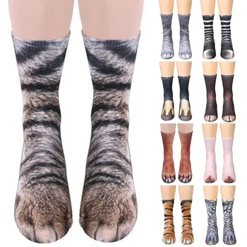 

New Hot Creative 3D Animals Paw Printed Baby Socks Cotton Soft Casual Cute Cartoon Children Dog Horse Zebra Pig Cat Paw Socks