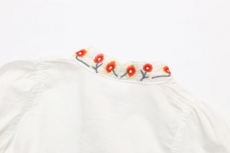 2018 Spring Autumn 3-12 Age Kids Embroidery Floral Long And Short Sleeve Double Use White Elegant Dress Princess Girl With Belt (11)