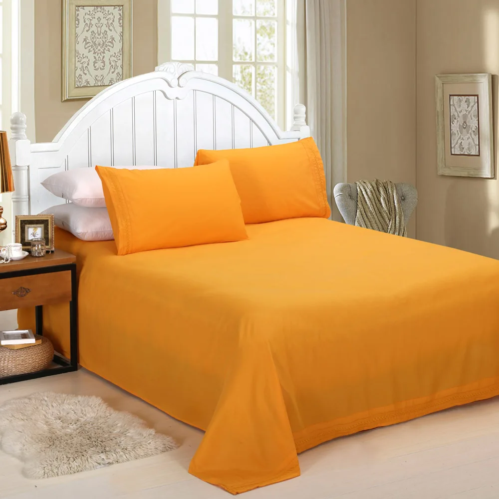

Embroider Cording 4Pcs Bedding Set Fitted Sheet Bed Cover Pillow Cases Bedclothes Home Textiles Decor