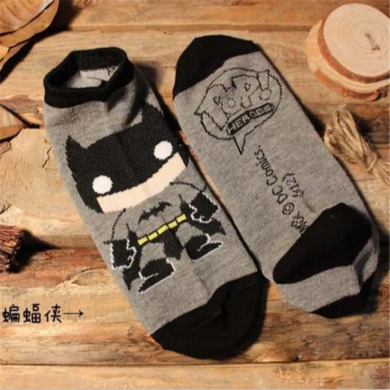 Chaussettes-de-cheville-de-bande-dessin-e-super-h-ros-SpiderMan-Flash-Joker-Superman-Wonder-femme(10)