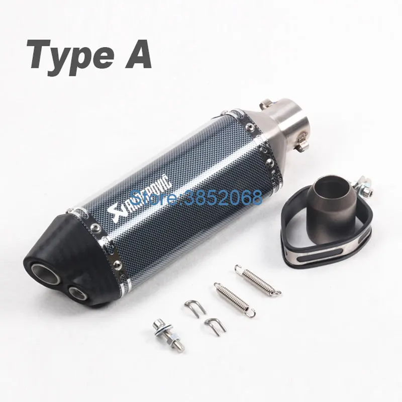 ID: 51mm L: 470mm Universal motocicleta Escape silenciador Escape Scooter Akrapovic Escape mufla doble orificio adecuado para la mayoría de motos