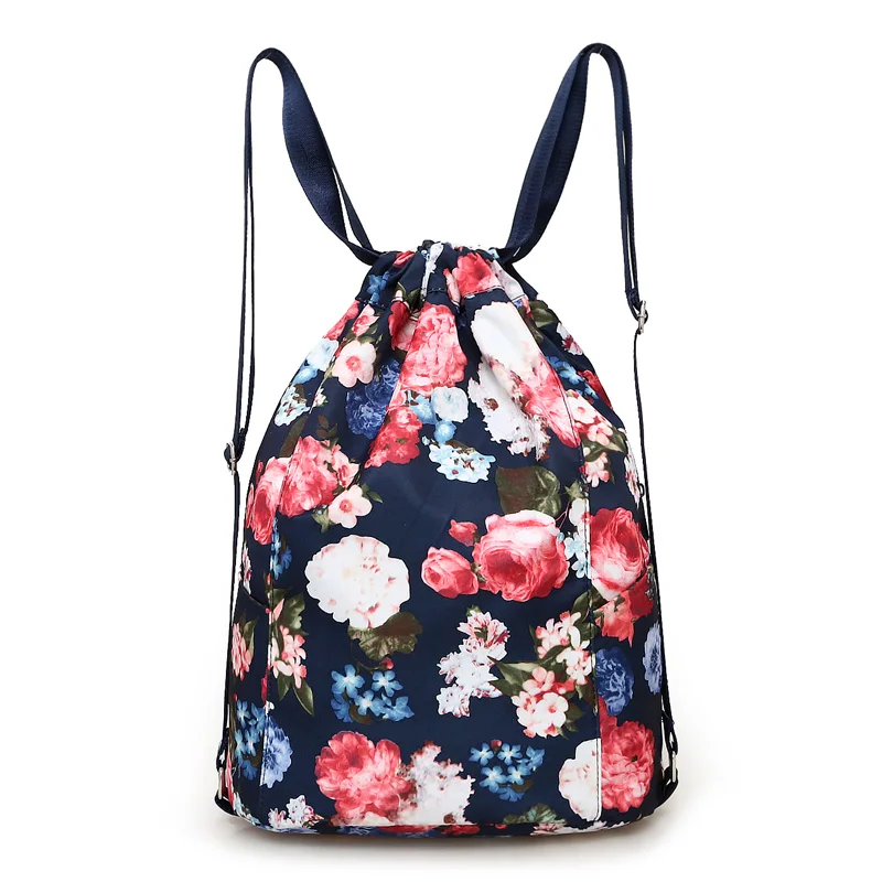 

Lightweight Backpack Waterpoof Nylon Floral Package Rural Style Large Capacity Leisure Or Travel Bag for Women Soft Package